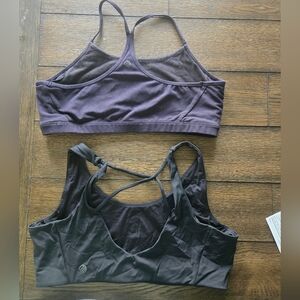 Everyday Racerback Sports Bras - Purple & Black